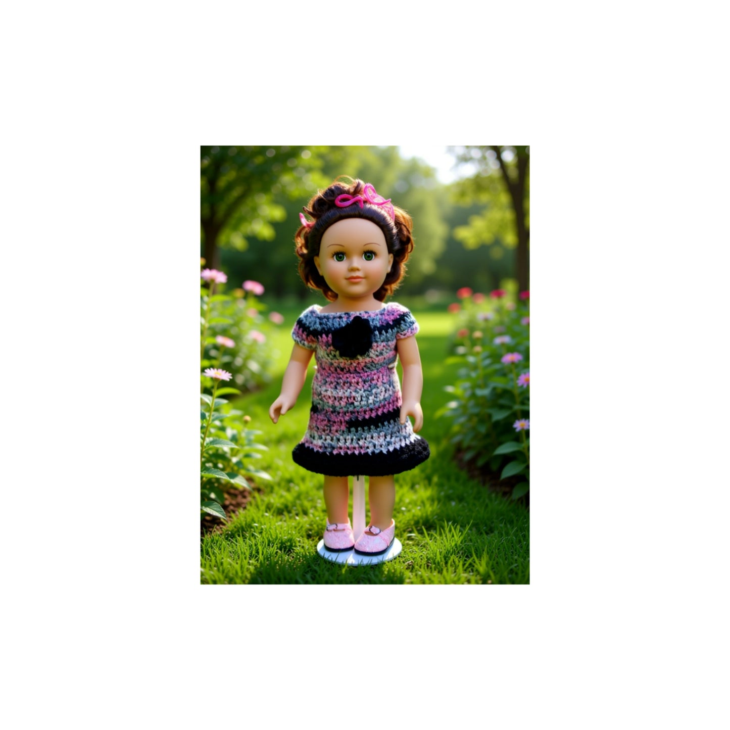 Crocheted Short Dress for 18-Inch Dolls