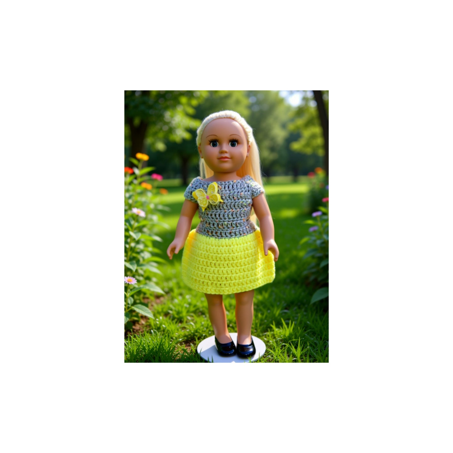Crocheted Short Dress for 18-Inch Dolls