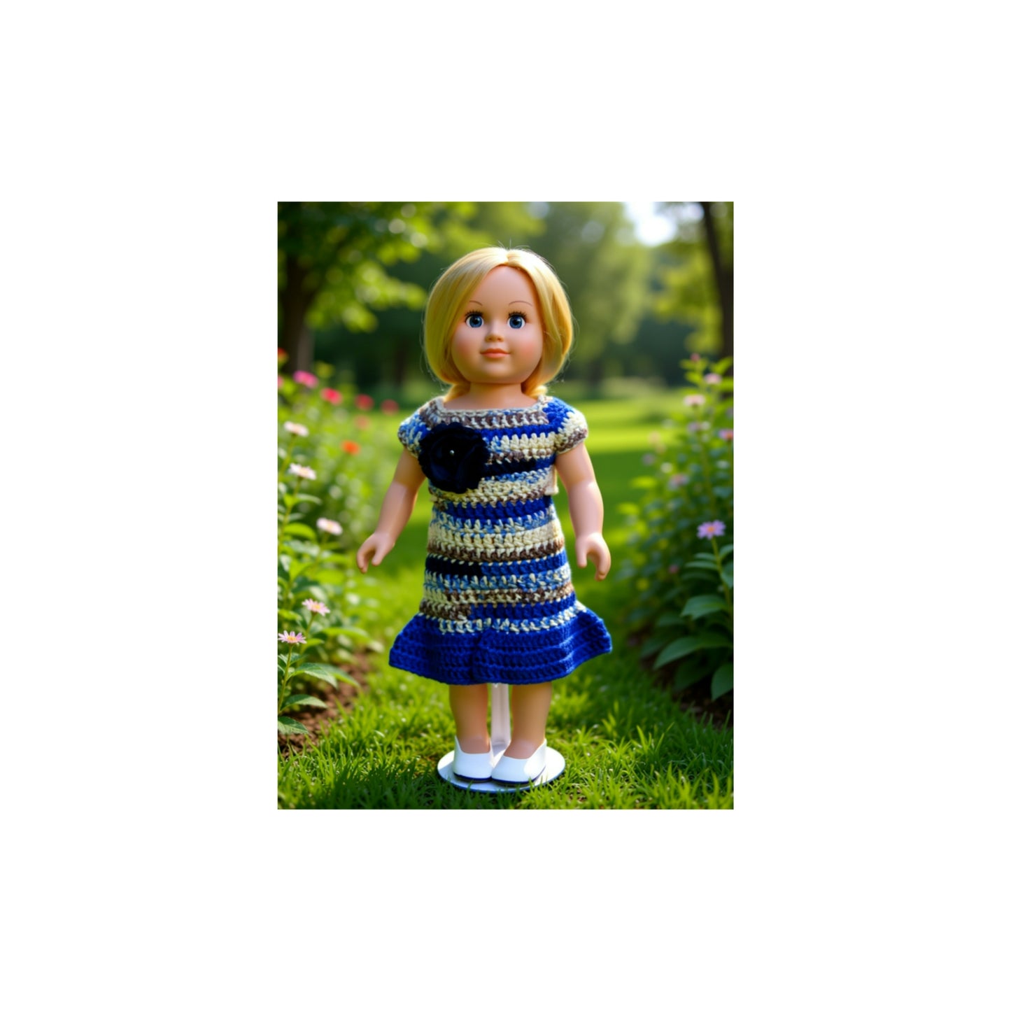 Crocheted Short Dress for 18-Inch Dolls