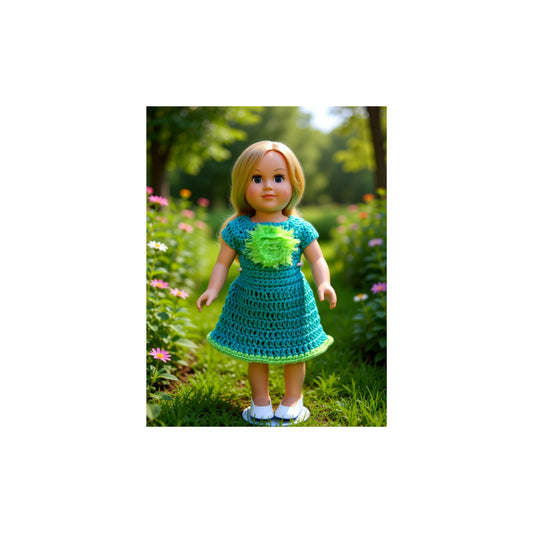 Crocheted Short Dress for 18-Inch Dolls