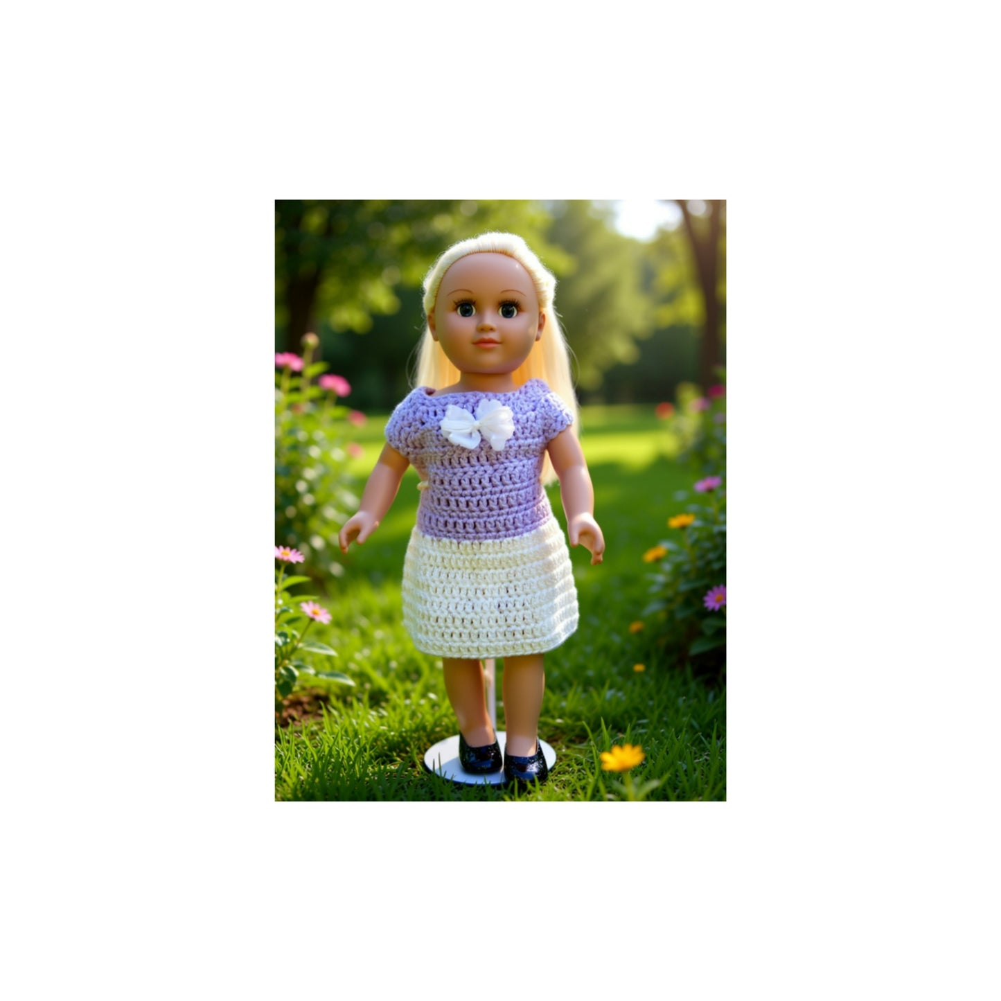 Crocheted Short Dress for 18-Inch Dolls