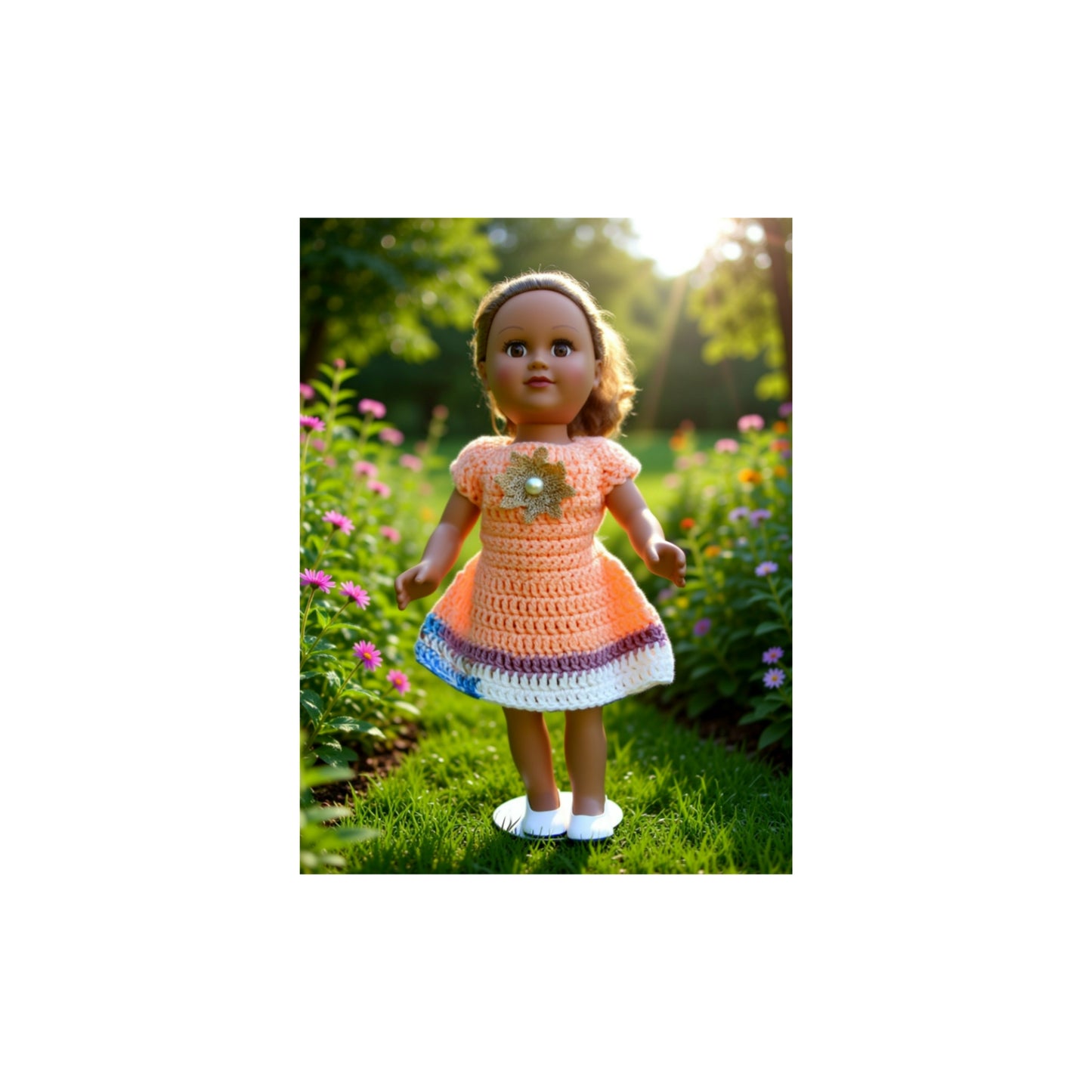 Crocheted Short Dress for 18-Inch Dolls