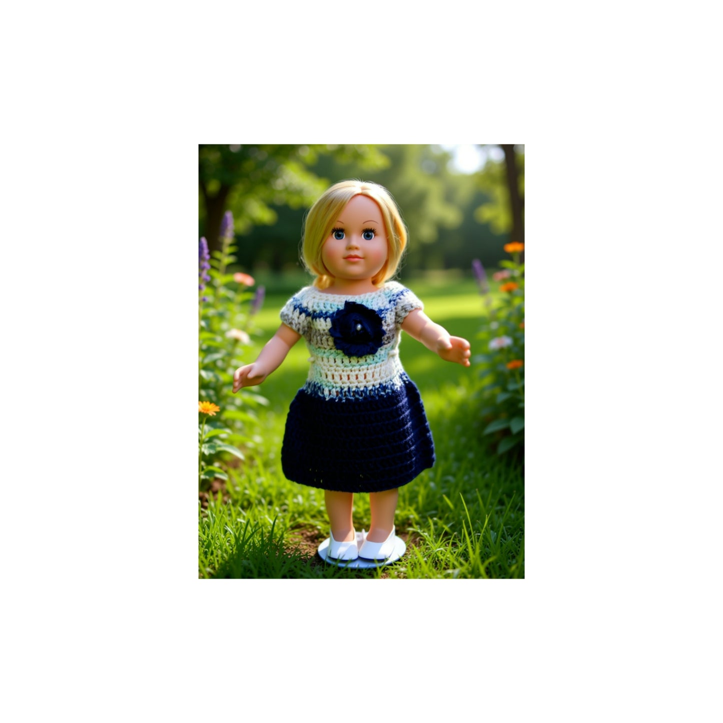 Crocheted Short Dress for 18-Inch Dolls
