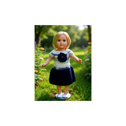 Crocheted Short Dress for 18-Inch Dolls